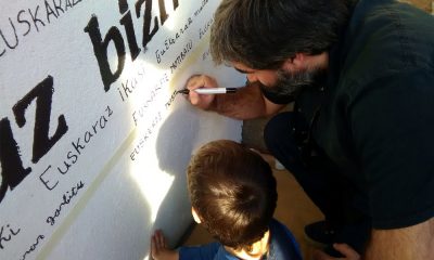 basauri arizko ikastola 2018 euskaraz bizi horma margoketa